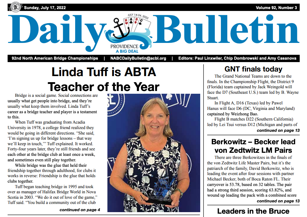 Linda Tuff is ABTA Teacher of the Year
